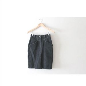 Vintage 80's/90's grey gamine skirt. size 6